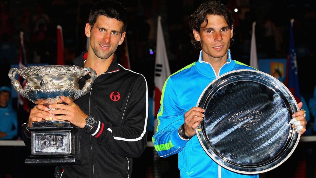 Novak Djokovic and Rafael Nadal at Australian Open 2012